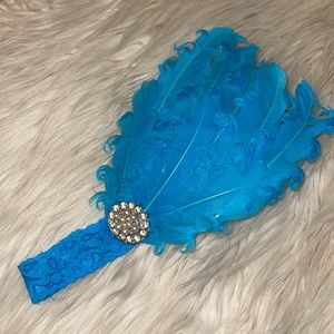 Blue Feather Headband